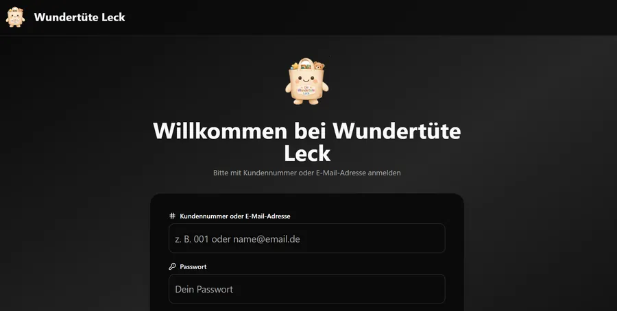 Echter Screenshot der Wundertüte-App